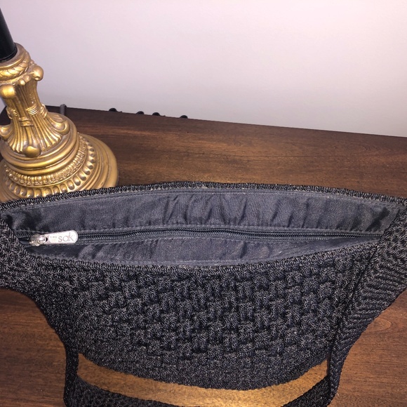 EUC The Sak Black Crochet Full Zip Purse - Picture 4 of 12